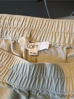 LOFT women’s Light Beige Elastic-Waist Casual Bottoms